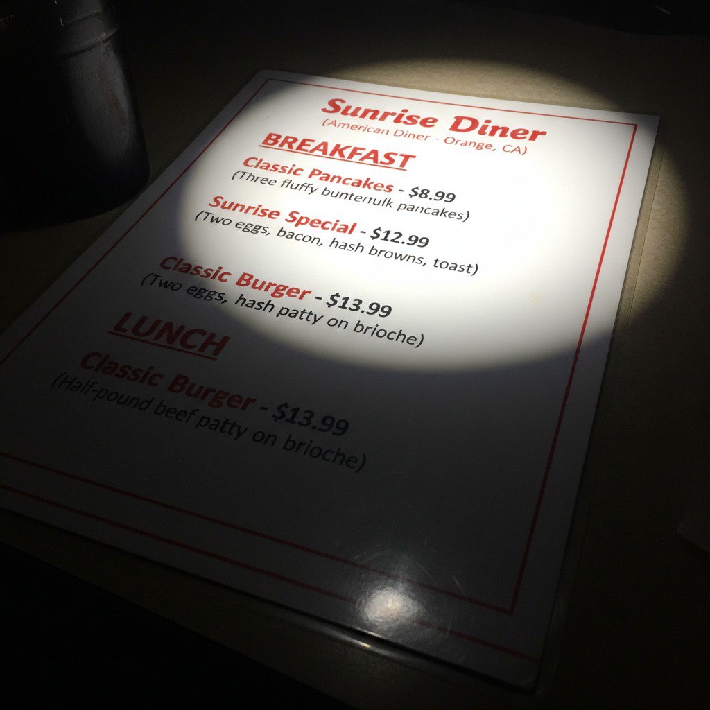 Menu photo from Sarah M.